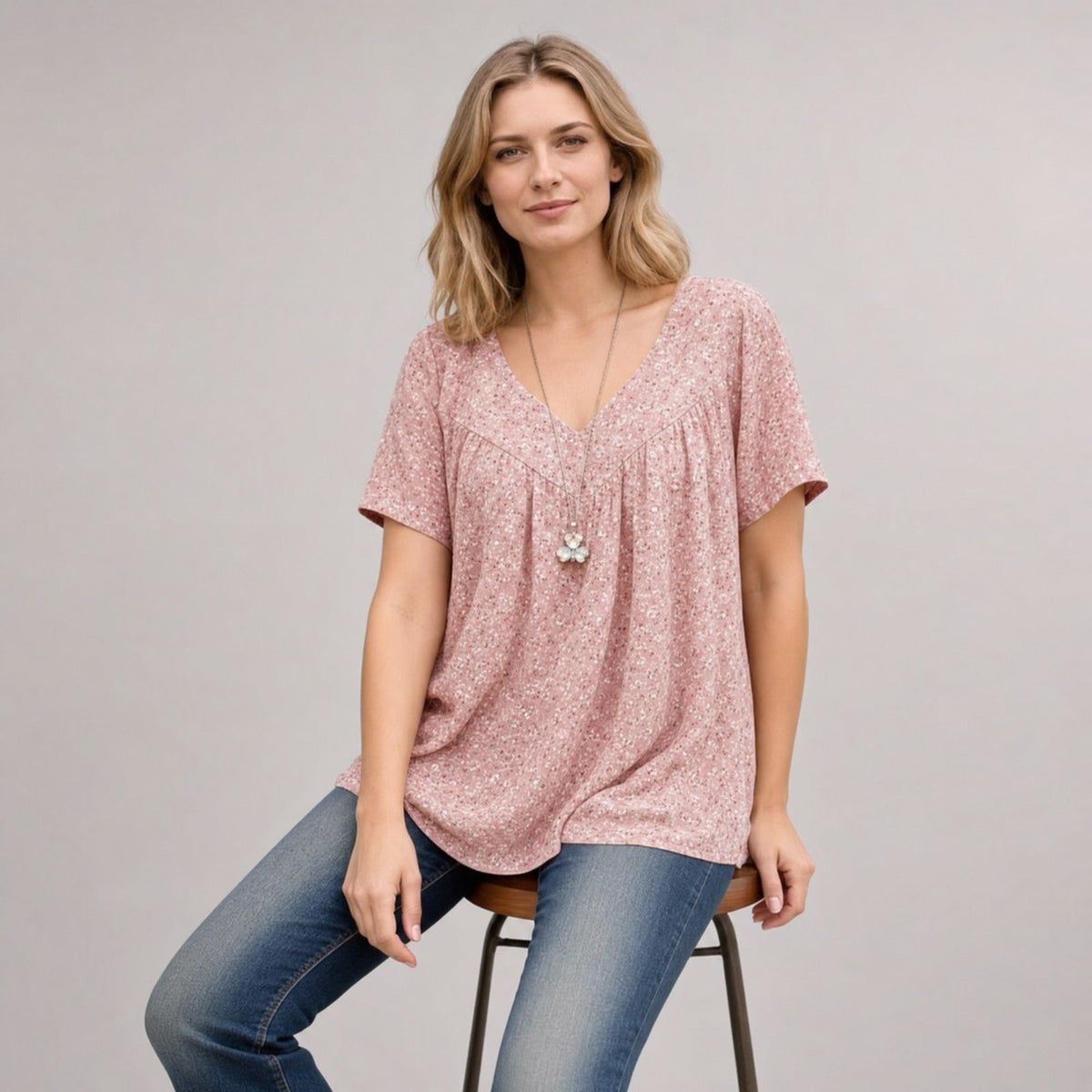 Lisboa™ Bluse aus Premium-Viskose mit V-Ausschnitt
