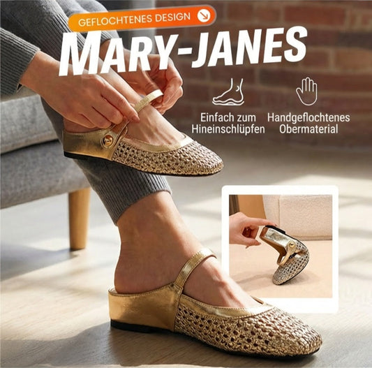 ✨👡 NEUHEIT 2026! Damen-Mules aus gewebtem Material mit eckiger Spitze & Mary-Jane-Verschluss 🌸💖🎀
