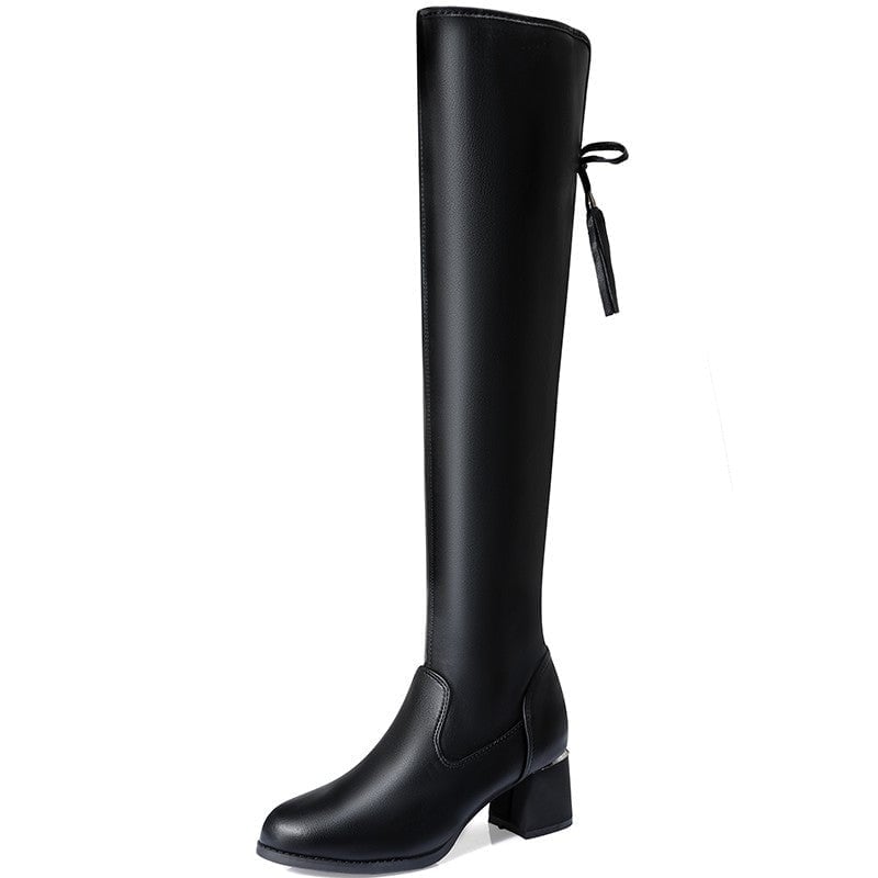 ⌛ Nur noch 3 Tage – 50 % auf alles! ⏰Damen-Stretch-Lederstiefel
