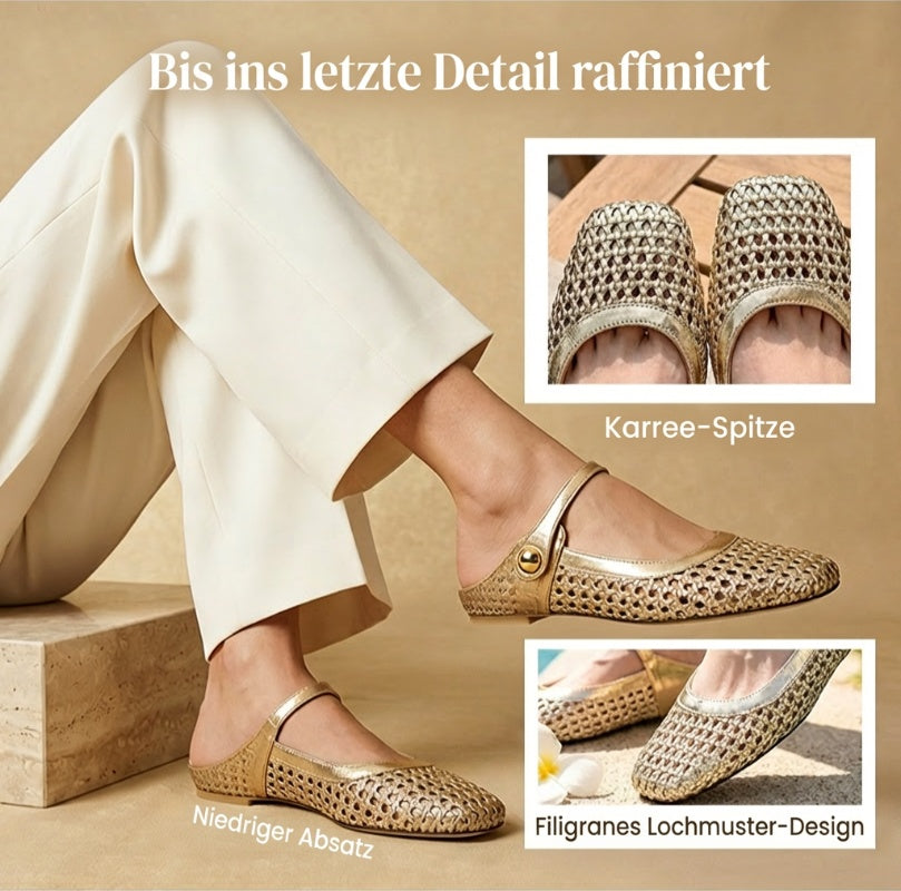 ✨👡 NEUHEIT 2026! Damen-Mules aus gewebtem Material mit eckiger Spitze & Mary-Jane-Verschluss 🌸💖🎀