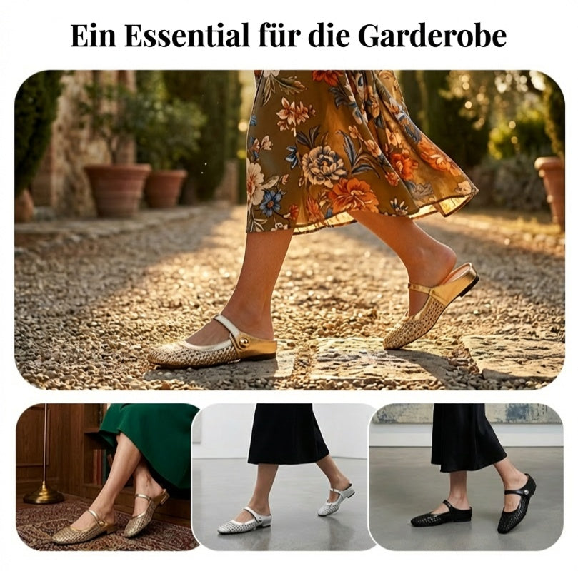 ✨👡 NEUHEIT 2026! Damen-Mules aus gewebtem Material mit eckiger Spitze & Mary-Jane-Verschluss 🌸💖🎀