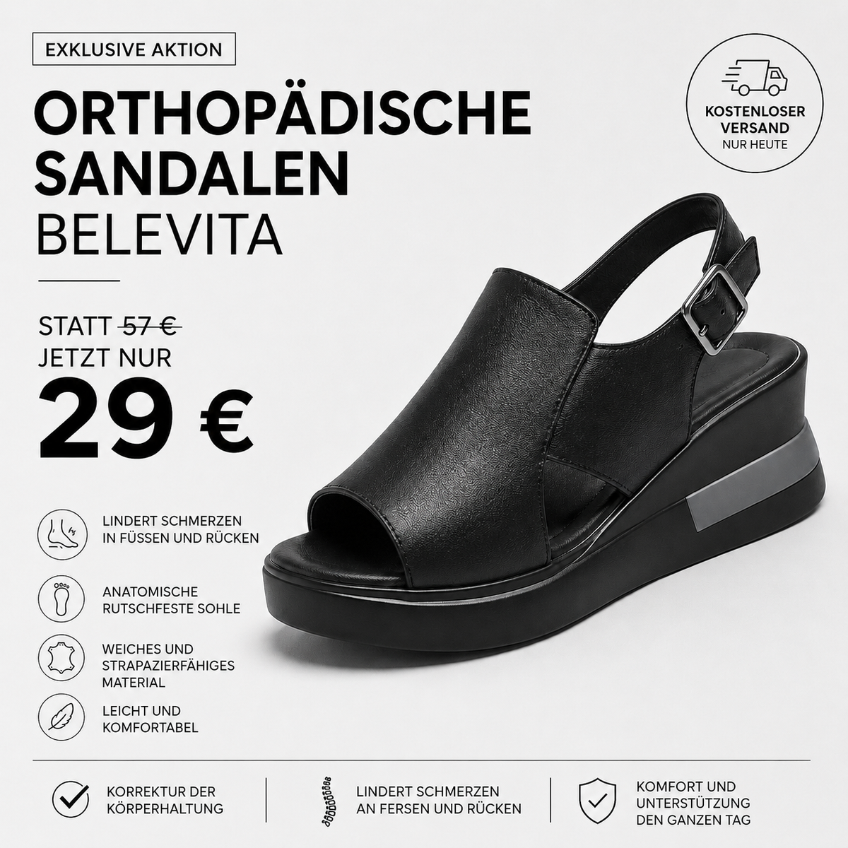 Orthopädische Belevita-Sandalen – Ergonomisches und elegantes Design