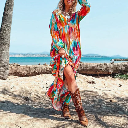 Lumaya™ Kleid mit Künstlerischem Print und Fließender Leichtigkeit