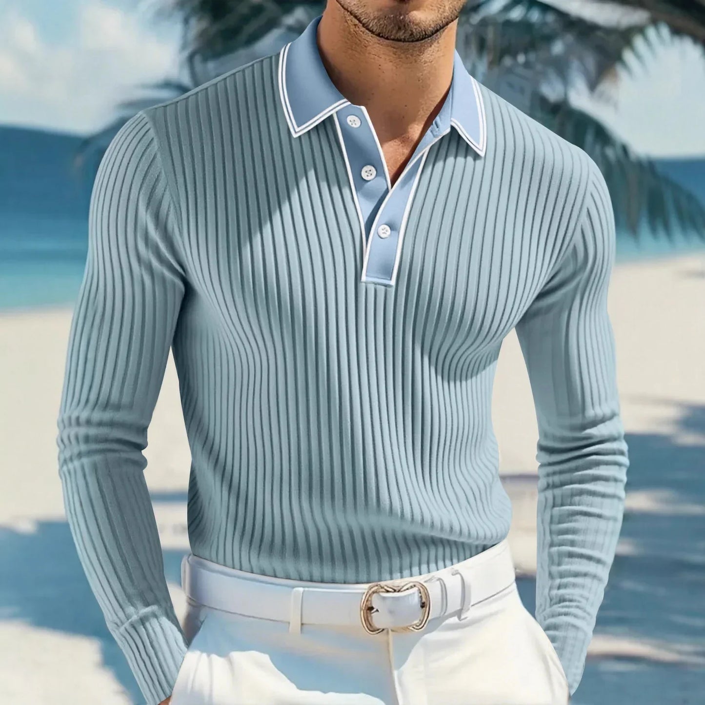 Castellan™-Poloshirt mit Langen Ärmeln, Kontrastierendem Kragen und Hochwertiger Verarbeitung
