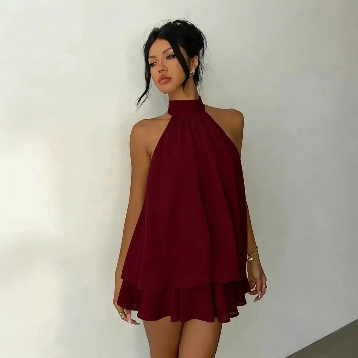 Serenya™ Kleid mit Halterbindung und Natürlicher Leichtigkeit
