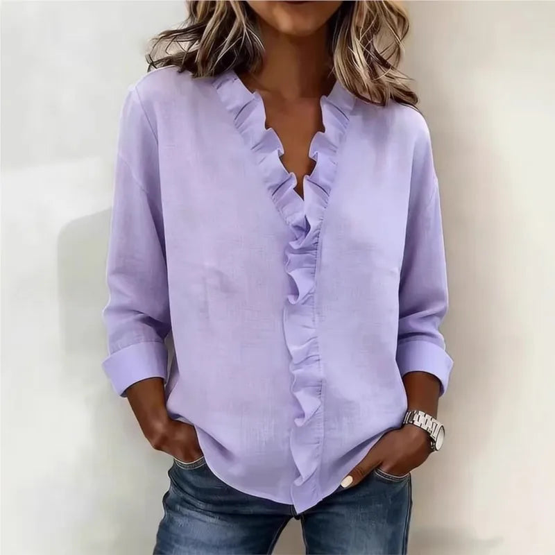 Sorelle™ Bluse mit Vertikalem Rüschendetail und Zeitlosem Stil