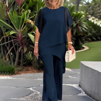 Giorgia™ Set – Bluse mit Lagen-Überwurf und minimalistischer Hose