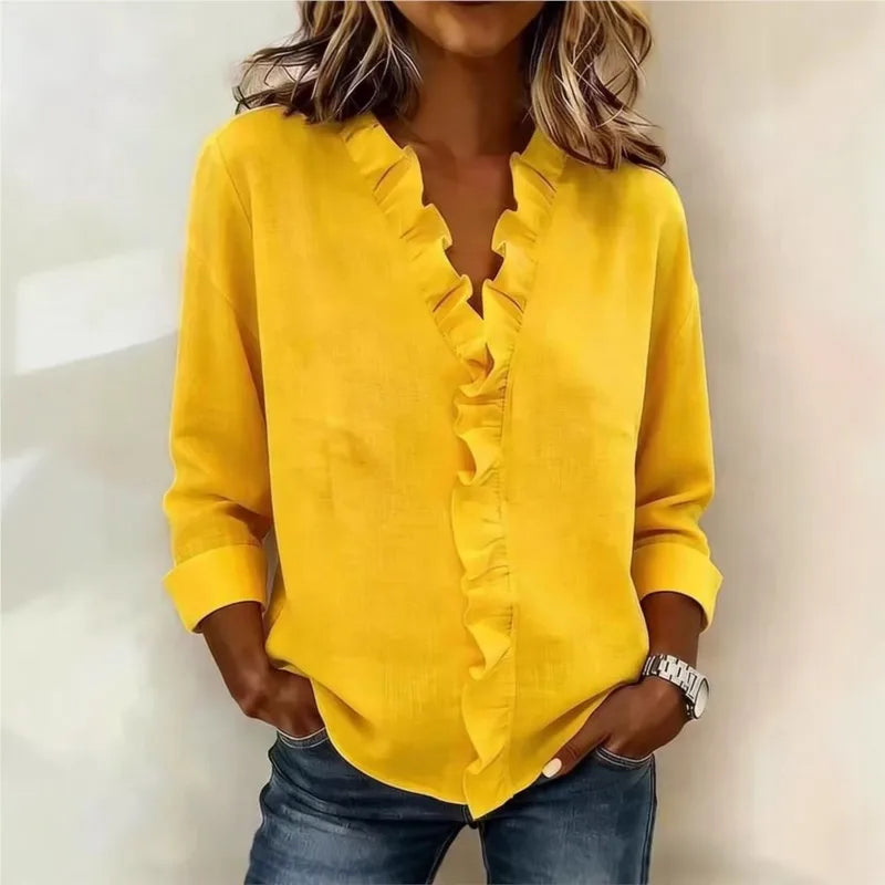 Sorelle™ Bluse mit Vertikalem Rüschendetail und Zeitlosem Stil