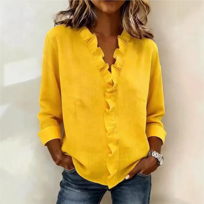 Sorelle™ Bluse mit Vertikalem Rüschendetail und Zeitlosem Stil