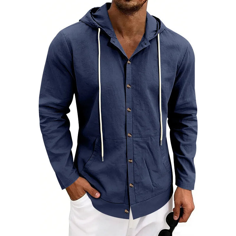 Côte Linen Hooded Shirt