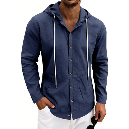 Côte Linen Hooded Shirt