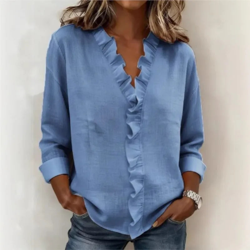 Sorelle™ Bluse mit Vertikalem Rüschendetail und Zeitlosem Stil