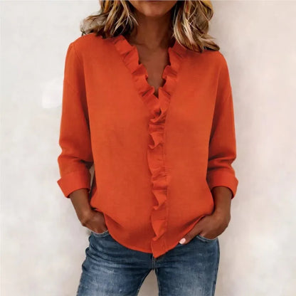 Sorelle™ Bluse mit Vertikalem Rüschendetail und Zeitlosem Stil
