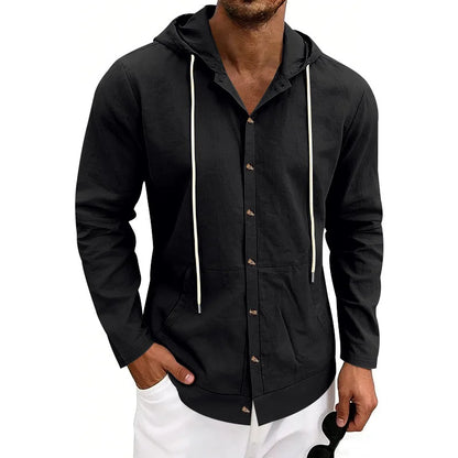Côte Linen Hooded Shirt