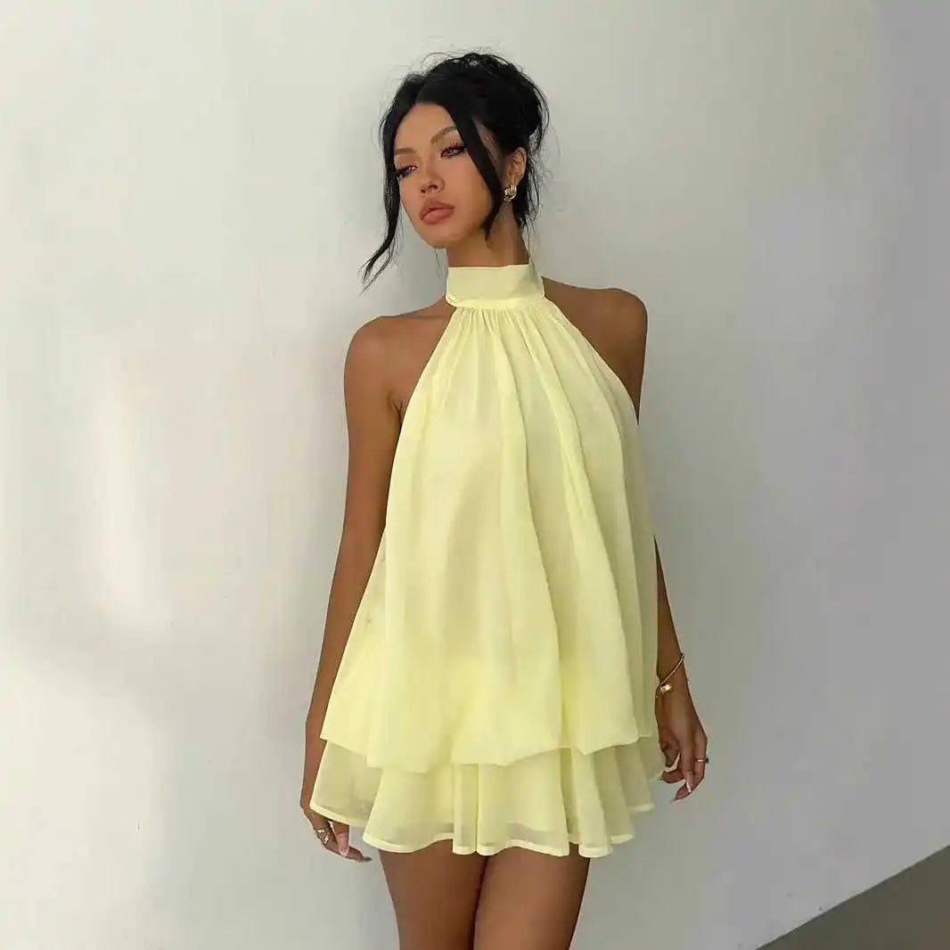Serenya™ Kleid mit Halterbindung und Natürlicher Leichtigkeit