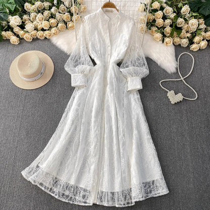 Imperial™ Spitzenkleid mit Puffärmeln