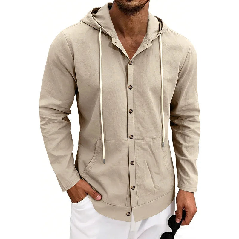 Côte Linen Hooded Shirt