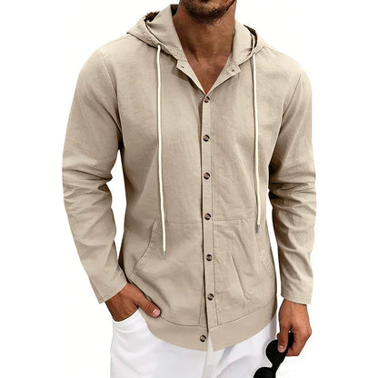 Côte Linen Hooded Shirt