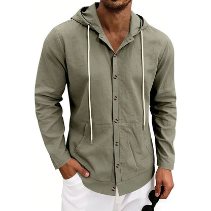 Côte Linen Hooded Shirt