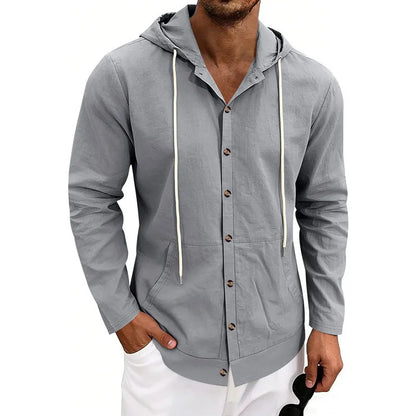 Côte Linen Hooded Shirt