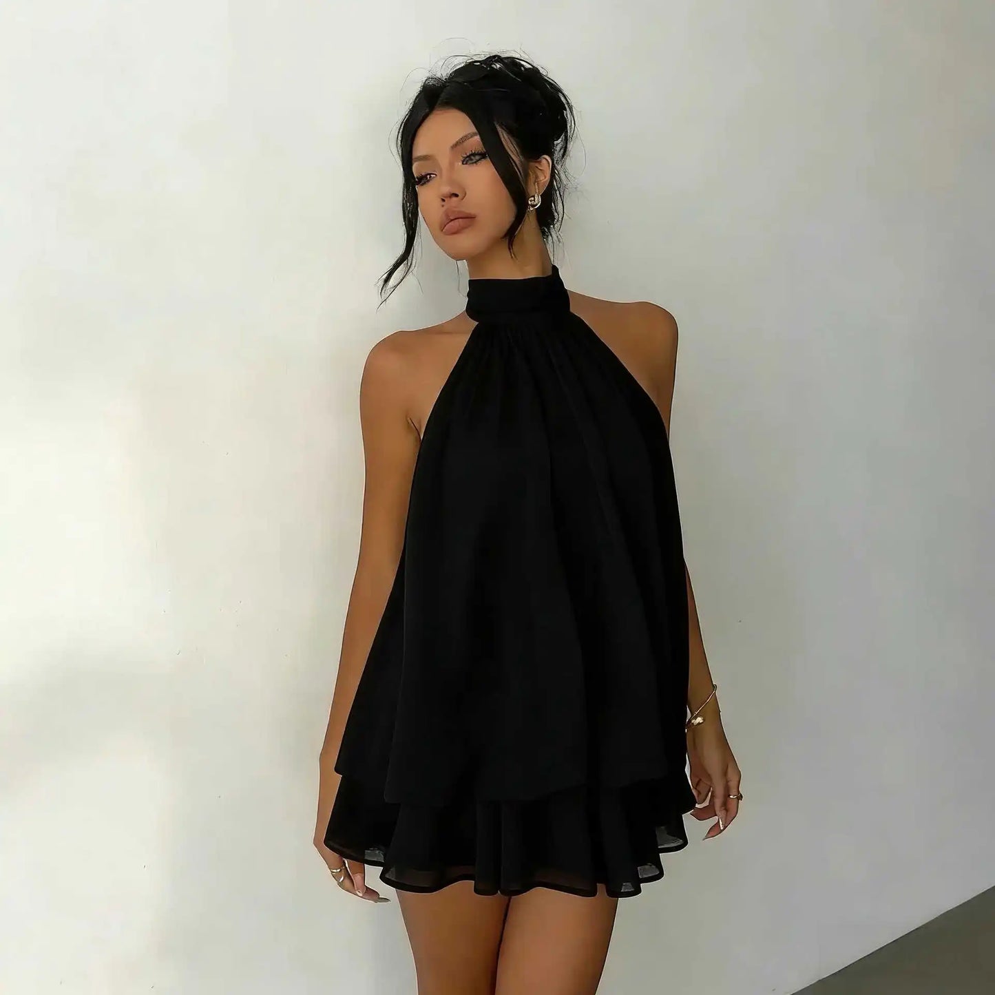 Serenya™ Kleid mit Halterbindung und Natürlicher Leichtigkeit