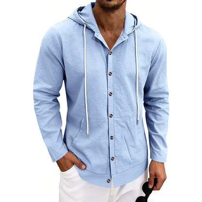 Côte Linen Hooded Shirt