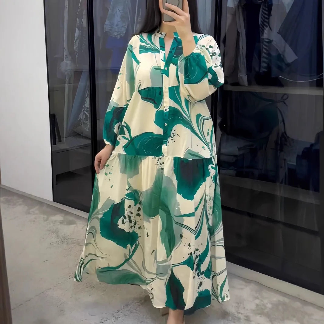 Yumi™ Maxikleid aus Premium-Viskose mit Knopfleiste Vorne