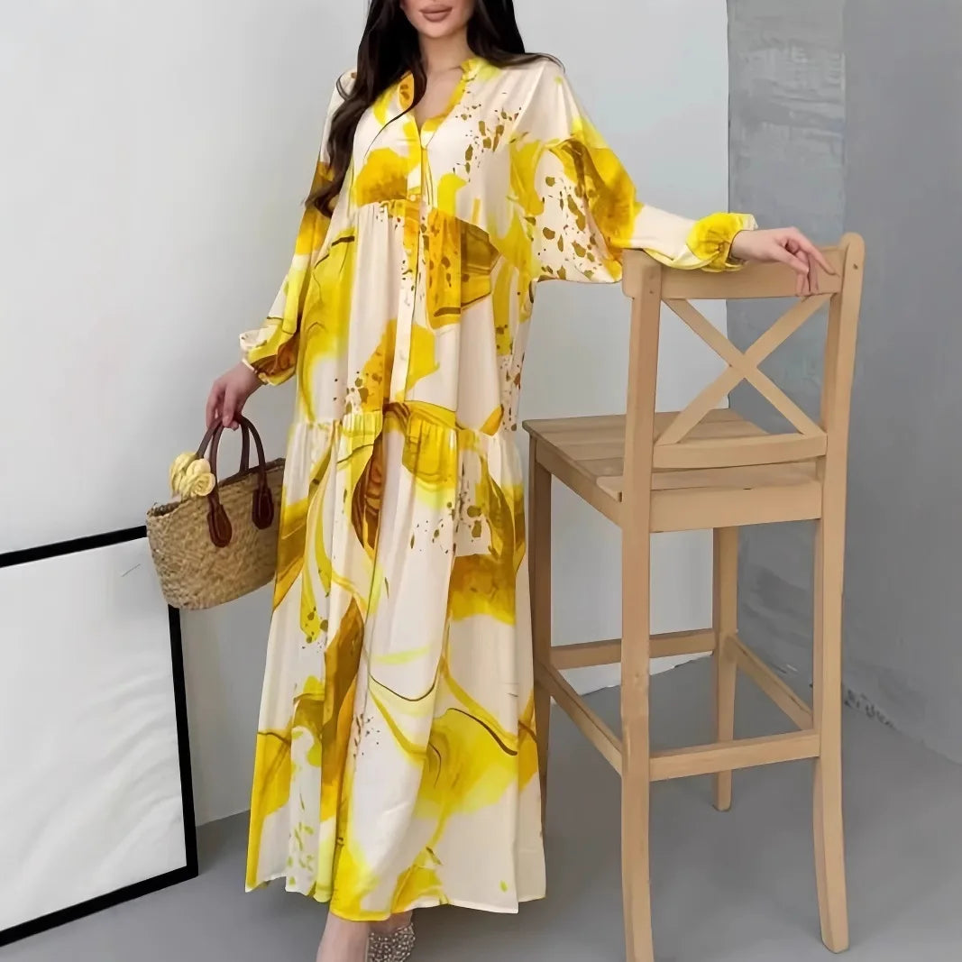 Yumi™ Maxikleid aus Premium-Viskose mit Knopfleiste Vorne