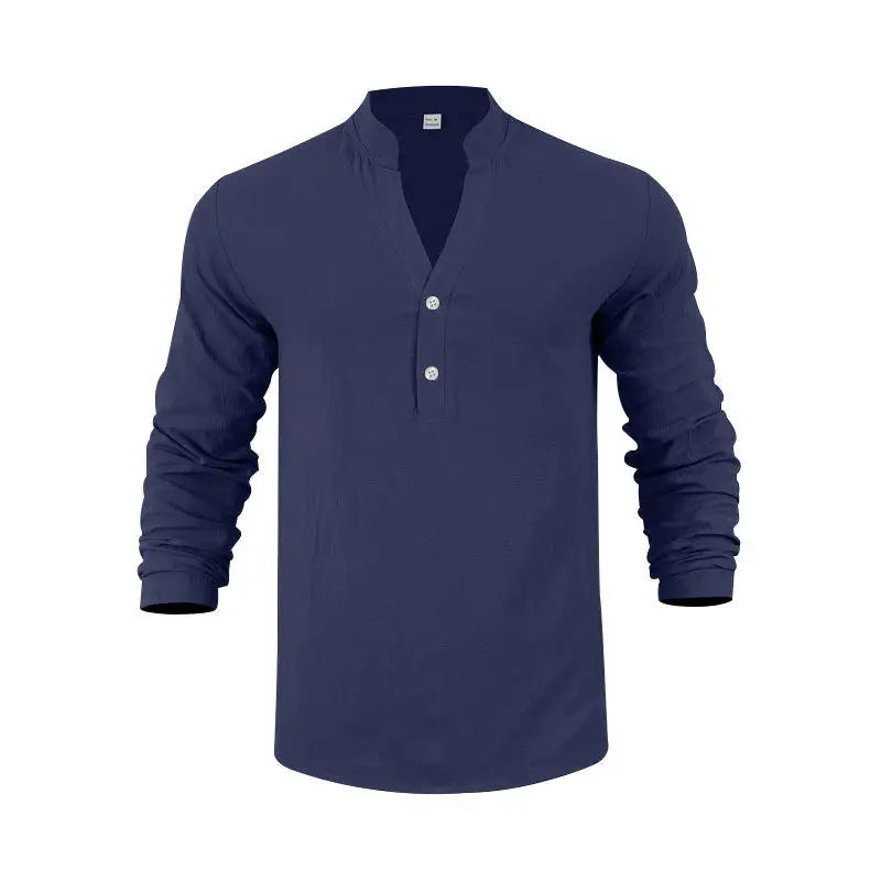 Orvian™ Hemd aus Premium-Leinen mit Minimalistischem Henley-Kragen