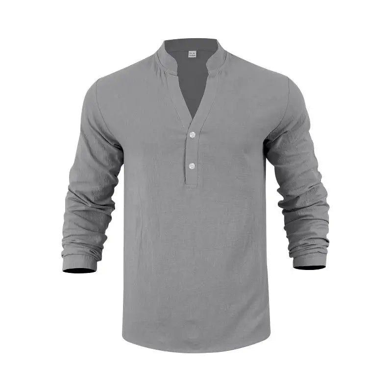 Orvian™ Hemd aus Premium-Leinen mit Minimalistischem Henley-Kragen