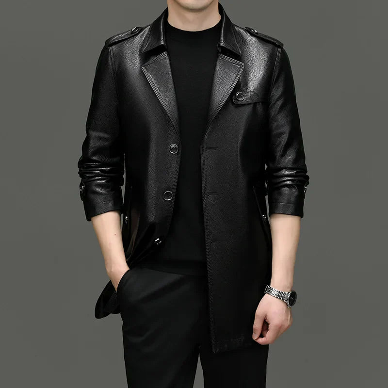 Veltraz™ Mantel Aus Premium-Leder Mit Moderner Eleganz