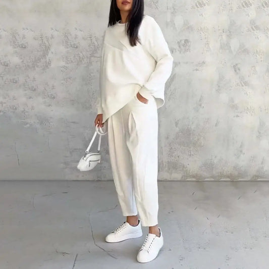 Eva™ Set mit asymmetrisch geschnittenem Sweatshirt und Jogginghose mit Taschen