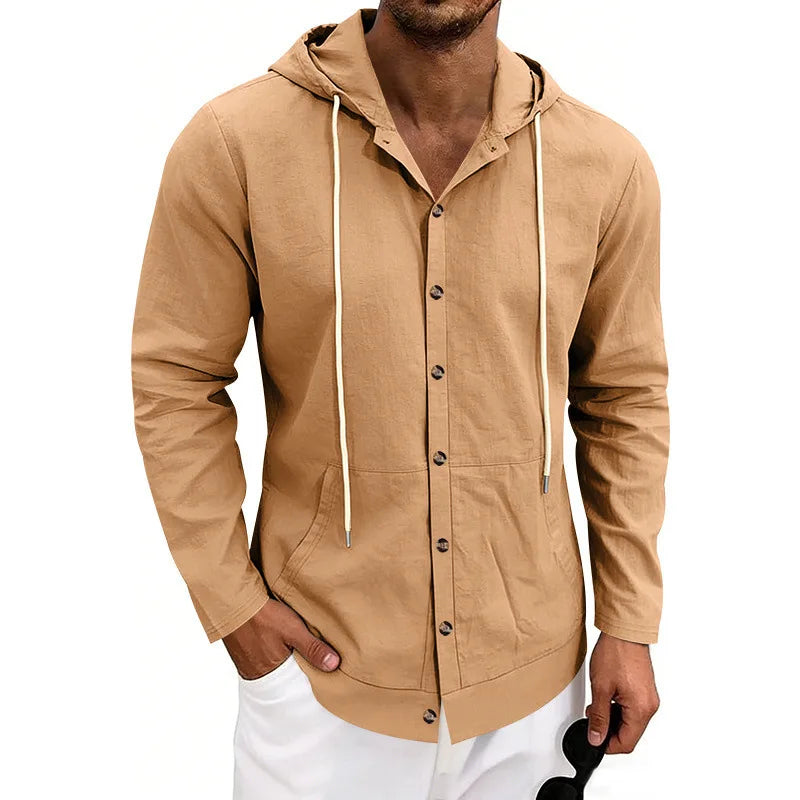 Côte Linen Hooded Shirt