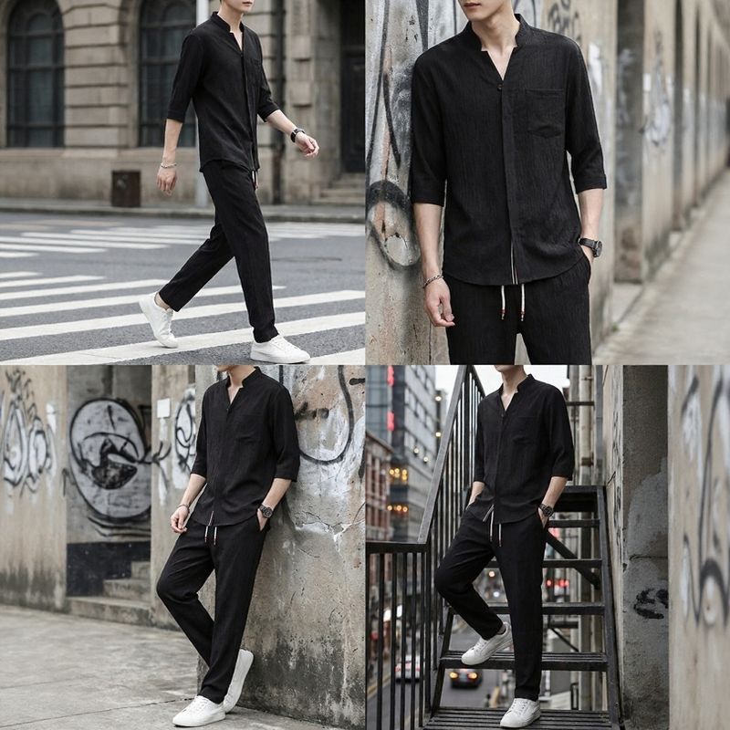 Jonas™ Set mit 3/4-Arm-Hemd und Hose mit Eingrifftaschen