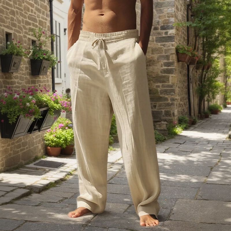 Oliver™ Baumwoll-Leinen-Hose mit elastischem Bund & verstellbarem Kordelzug