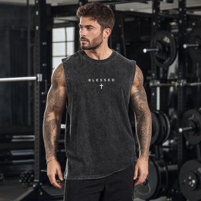 Los Angeles™ Tanktop in Washed-Farbtönen mit minimalistischem Print