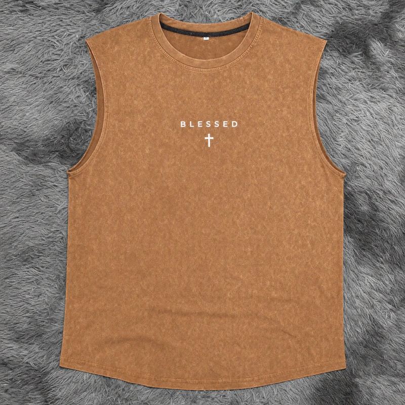 Los Angeles™ Tanktop in Washed-Farbtönen mit minimalistischem Print