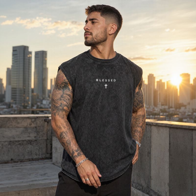 Los Angeles™ Tanktop in Washed-Farbtönen mit minimalistischem Print