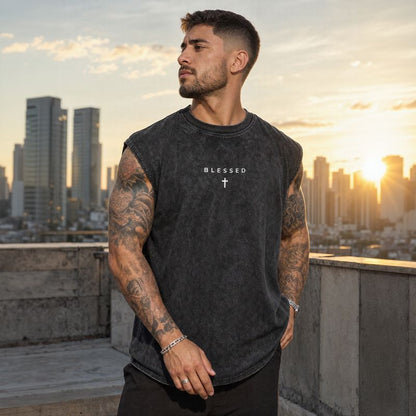 Los Angeles™ Tanktop in Washed-Farbtönen mit minimalistischem Print