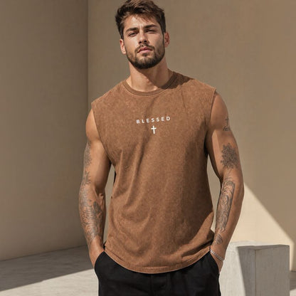 Los Angeles™ Tanktop in Washed-Farbtönen mit minimalistischem Print