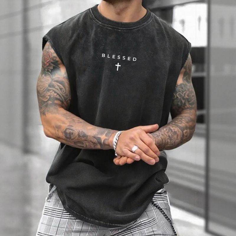 Los Angeles™ Tanktop in Washed-Farbtönen mit minimalistischem Print