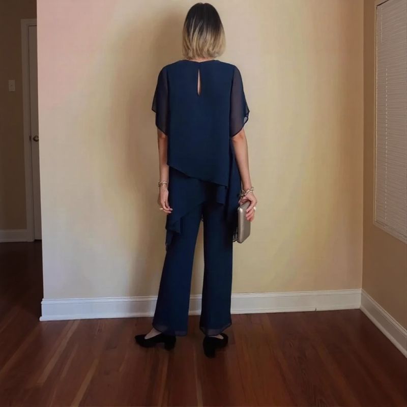 Giorgia™ Set – Bluse mit Lagen-Überwurf und minimalistischer Hose