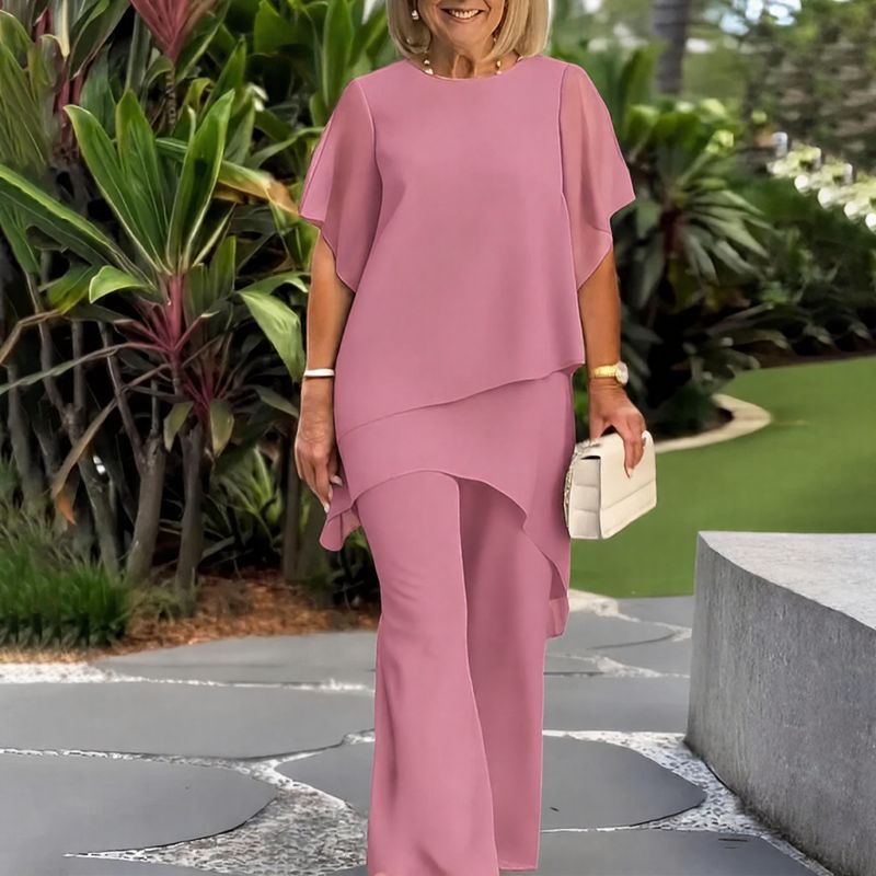 Giorgia™ Set – Bluse mit Lagen-Überwurf und minimalistischer Hose