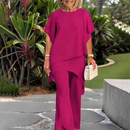 Giorgia™ Set – Bluse mit Lagen-Überwurf und minimalistischer Hose