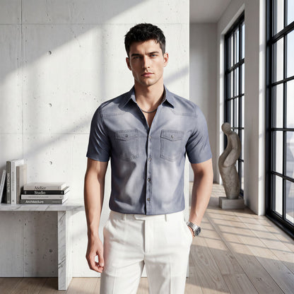 Vittorio™ Slim Fit Denim-Hemd mit Premium-Waschung