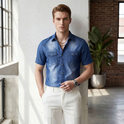 Vittorio™ Slim Fit Denim-Hemd mit Premium-Waschung