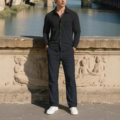 Monte Carlo™ Set mit leichter Textur und Hose mit verstellbarem elastischem Bund