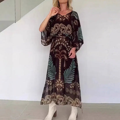 Orlena™- Kaftan Kleid mit kunstvollem Muster und Verstellbarem Taillenband