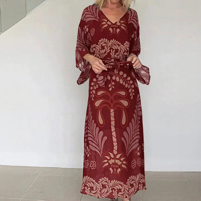 Orlena™- Kaftan Kleid mit kunstvollem Muster und Verstellbarem Taillenband