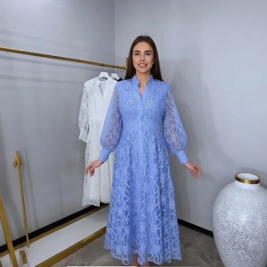 Imperial™ Spitzenkleid mit Puffärmeln